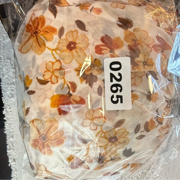 Jessica Simpson Floral Smocked Dress in Cream and Orange - Picture 5 of 5